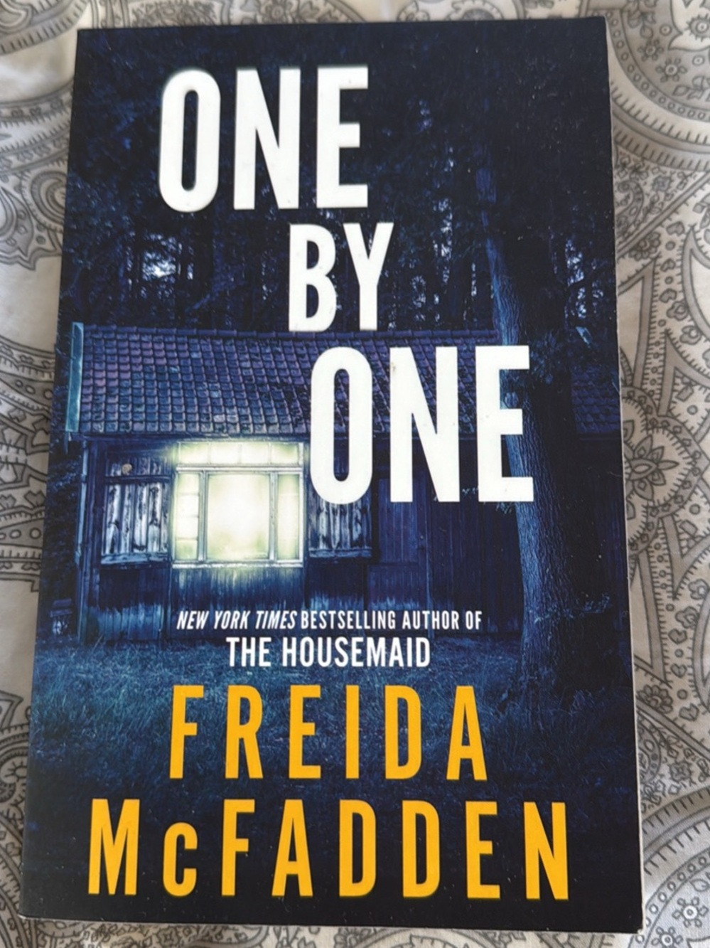 One by One by Freida McFadden - Blue Cover Thriller NEW
